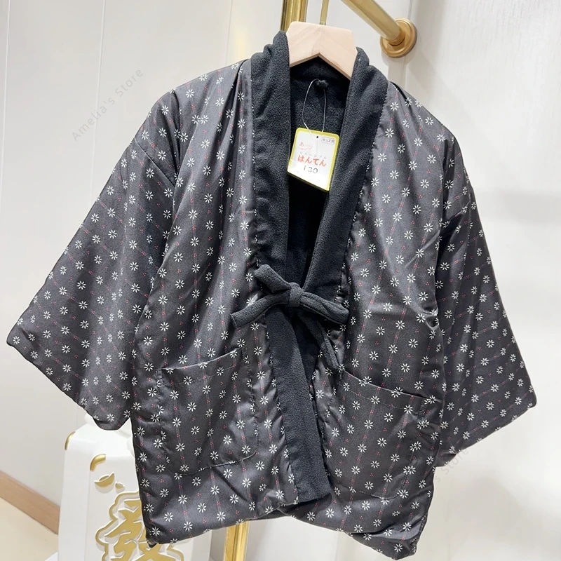 Traditional Winter Japanese Clothing - Casaco Hanten de Inverno para Crianças,