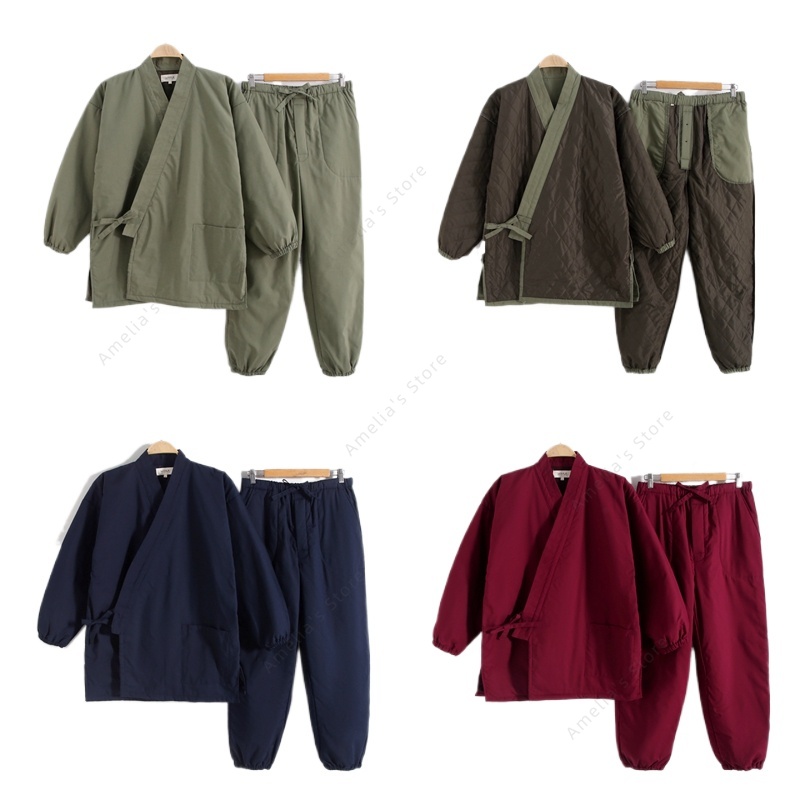 Traditional Winter Japanese Clothing - Inverno samue japonês quimono moderno-dia shakuhachi
