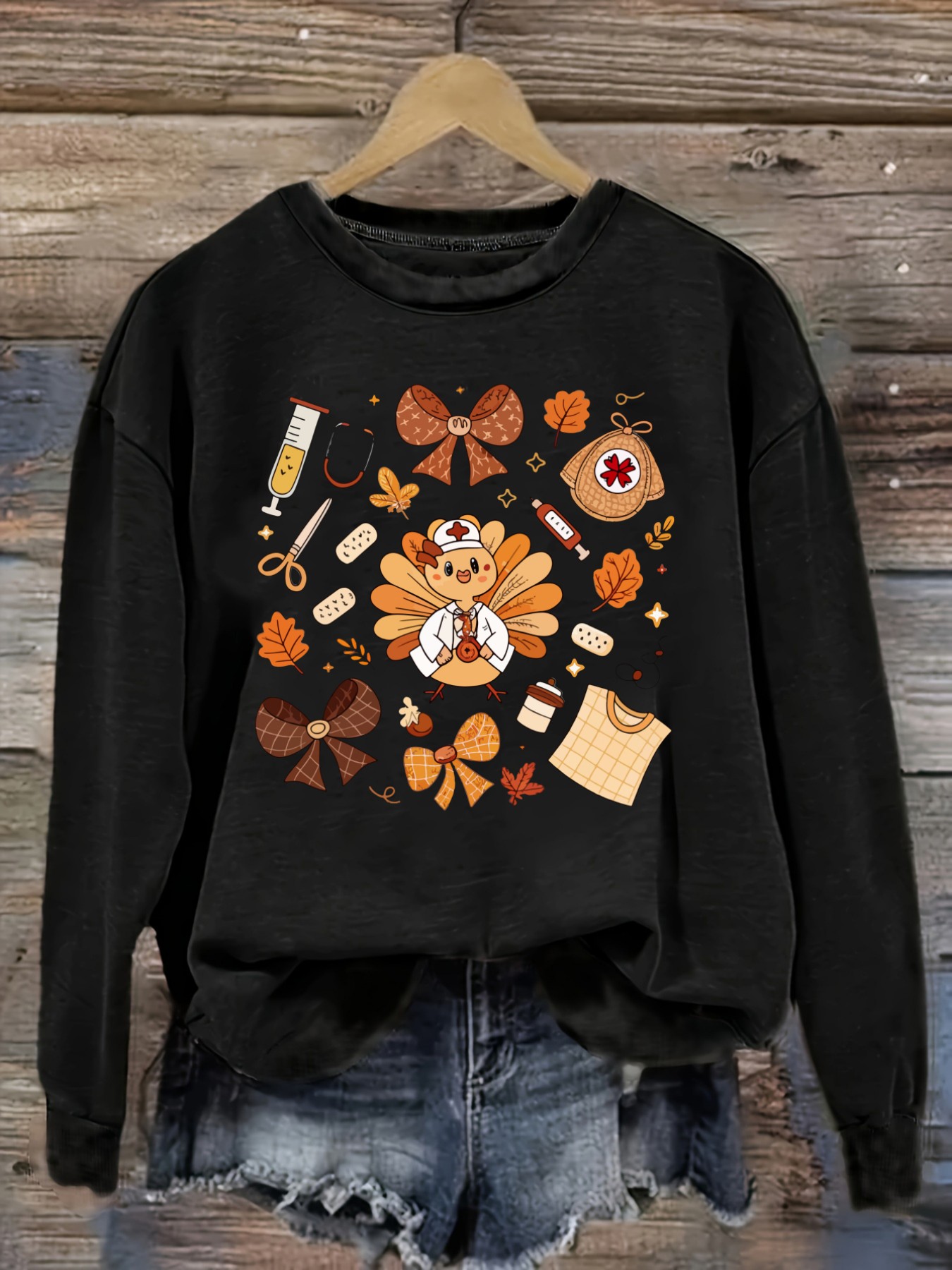 Winter Clothing Patterns - Camiseta feminina casual de manga comprida