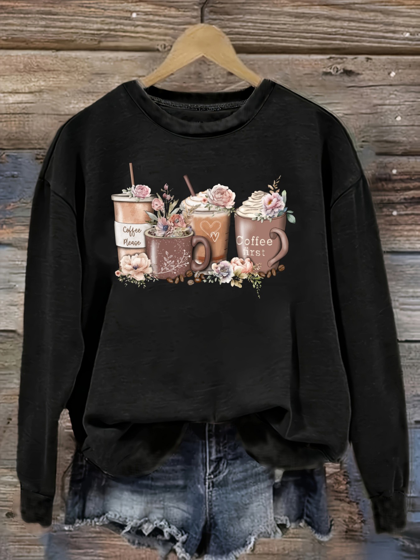Winter Clothing Design - Camiseta Feminina Casual de Manga Longa