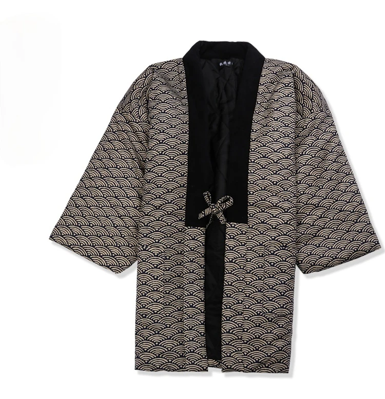 Traditional Winter Japanese Clothing - Hanten jaqueta masculina acolchoada de algodão