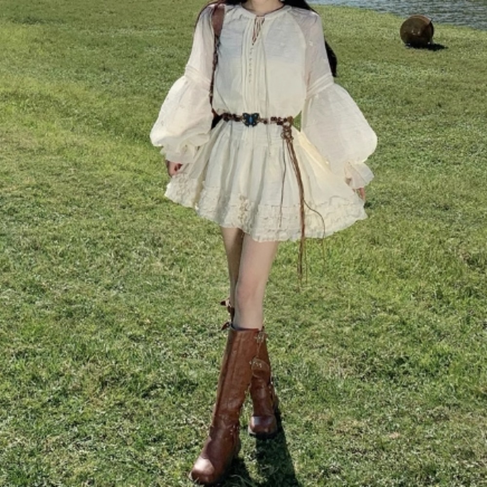 Doce bordado o pescoço rendas  - Winter Clothing Dress Up avaliação e preço