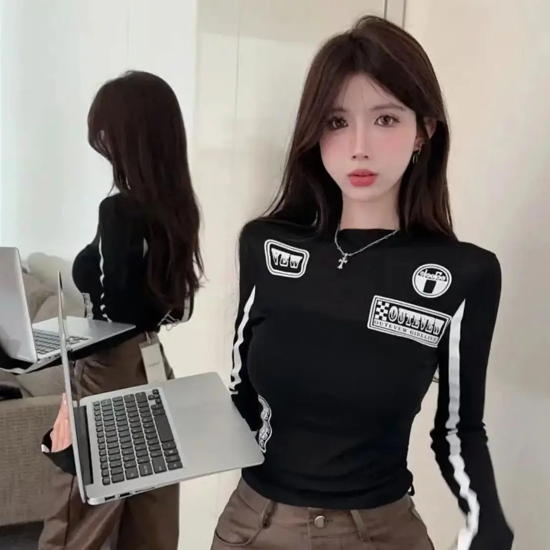 Camiseta de manga comprida fem - Winter Clothing Trends For Women avaliação e preço
